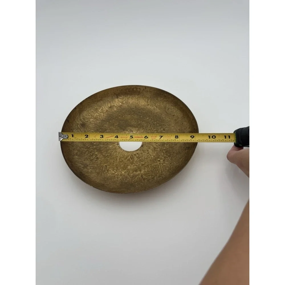 Vintage Hand-Engraved Brass Decorative Lamp Part/ Bowl – Floral Design